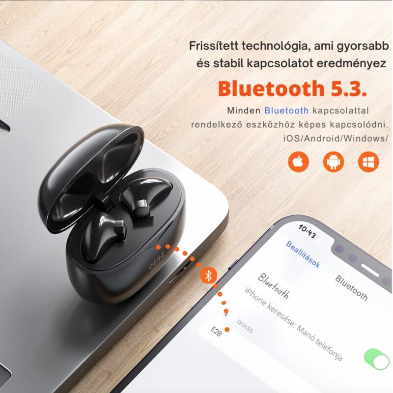 Bluetooth fülhallgató aktív zajszűrő, TWS